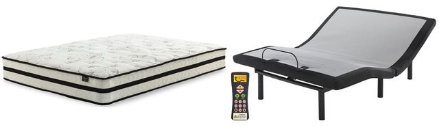 Sierra Sleep® by Ashley® Chime 2-Piece 10" Hybrid and Best Adjustable Base King Mattress Set-0
