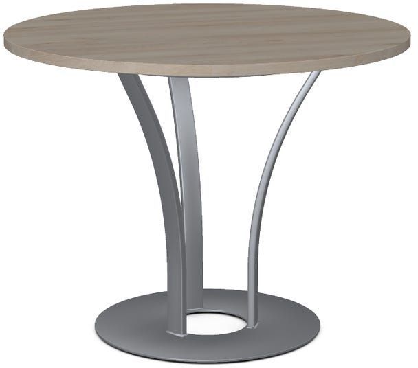Amisco Customizable Dalia Thermo Fused Laminate Round Table with Metal Turnip Base-0