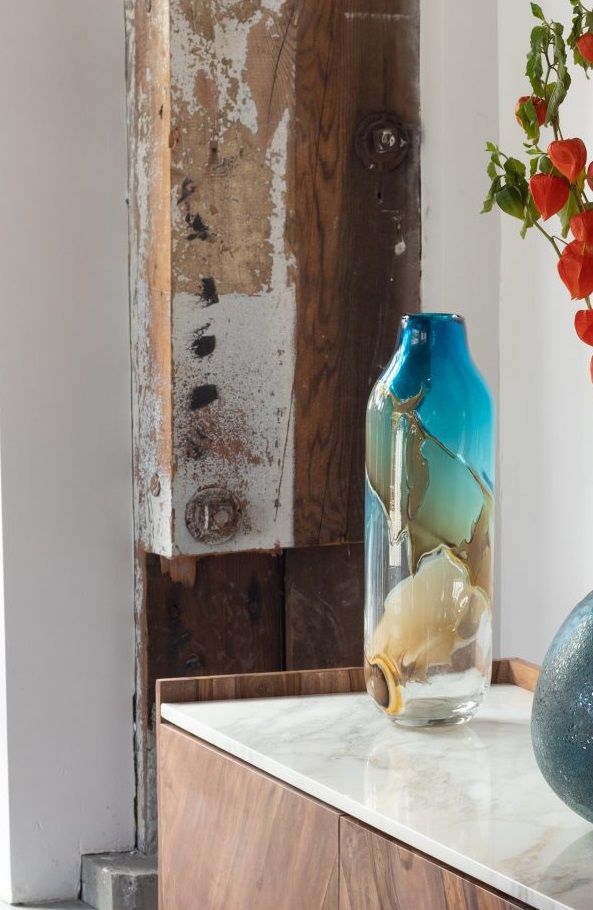 Moe's Home Collection Mystic Blue Brown and Blue Tall Vase-2