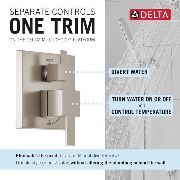 Delta Modern Monitor® 14 Series Spotshield Brushed Nickel Shower with Raincan, Hand Shower and Rough Valve-3