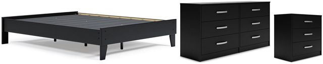 Signature Design by Ashley® Finch 3-Piece Black Queen Platform Bed Set-0