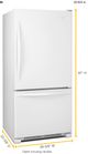 Whirlpool® 30" 18.7 Cu. Ft. White Bottom Freezer Refrigerator with SpillGuard™ Glass Shelves-2