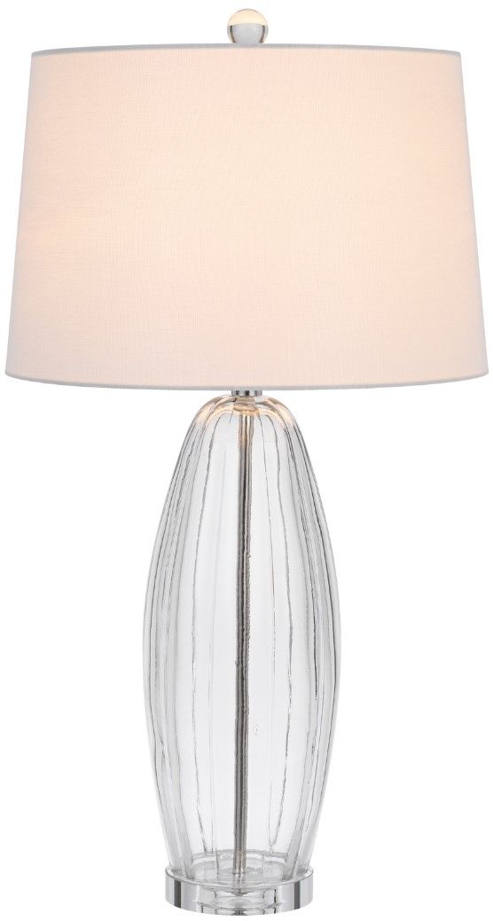 Cal® Lighting & Accessories Bullet Shaped 2-Piece Chrome/Clear Table Lamp Set-1