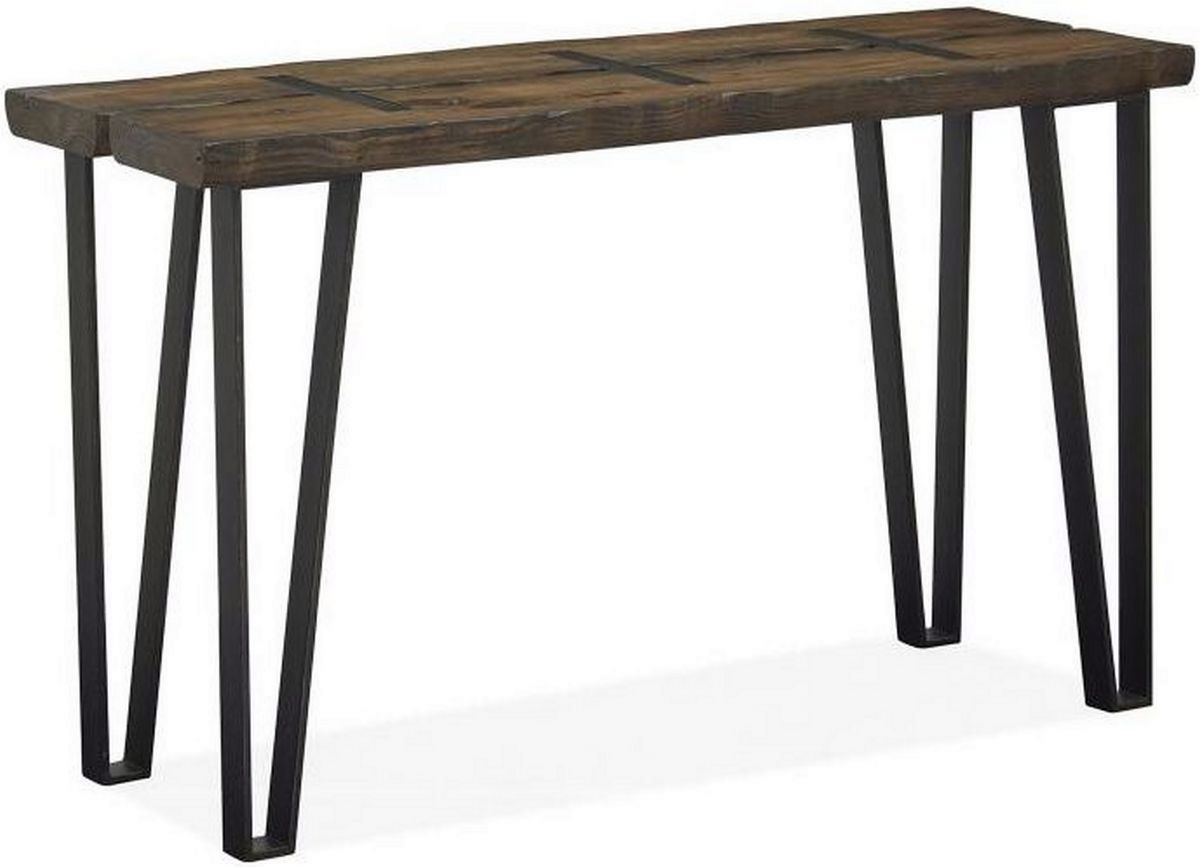 Magnussen Home® Dartmouth Sawmill Rectangular Sofa Table with Galvanized Steel Legs