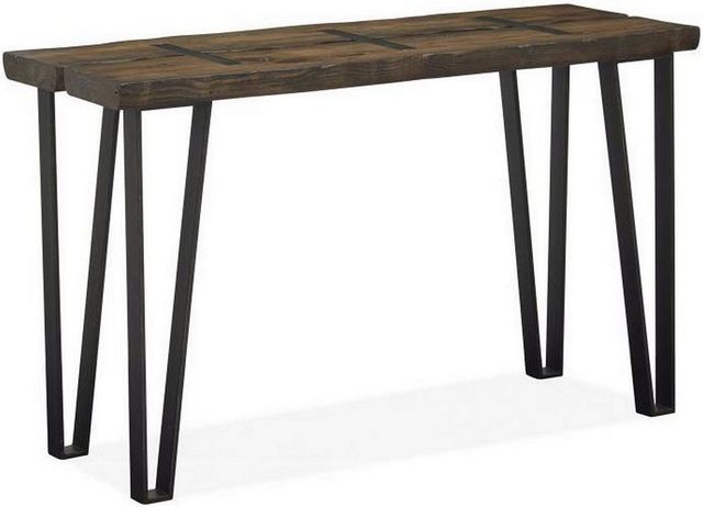 Magnussen Home® Dartmouth Sawmill Rectangular Sofa Table with Galvanized Steel Legs-0