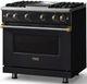 Viking® 5 Series 36" Onyx Pro Style Gas (NG) Range with Brushed Brass Trim-2