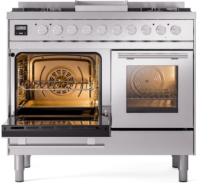 Ilve® Professional Plus II 40" Stainless Steel Pro Style Dual Fuel Range-2