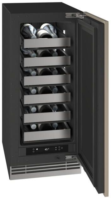 U-Line® Home Collection 15" 2.8 Cu. Ft. Panel Ready Wine Refrigerator with Solid Door-4