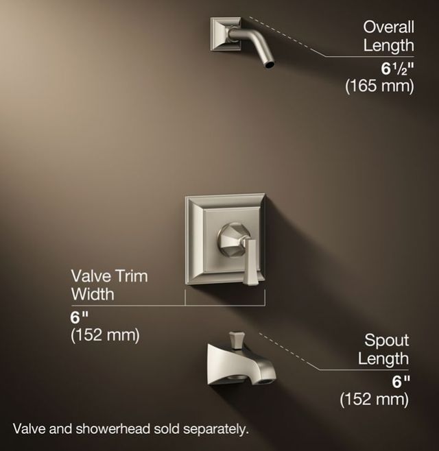 KOHLER® Memoirs® Stately Rite-Temp® Vibrant Brushed Nickel Bath and Shower Trim Kit-2
