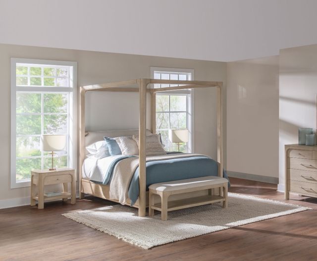 Coaster® Solano 4-Piece Beige/Weathered Mango Eastern King Upholstered Canopy Bedroom Set-1