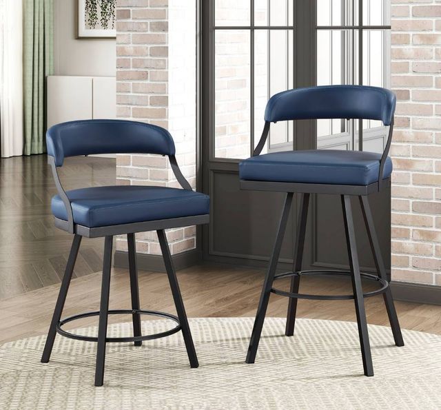 Homelegance® Crowley Blue Pub Swivel Chair-1