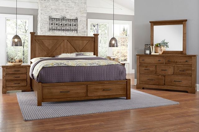 Artisan & Post by Vaughan-Bassett Cool Rustic Amber King Storage Panel Bed-1
