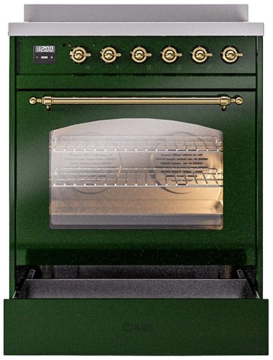 Ilve® Nostalgie II Series 30" Emerald Green Pro Style Induction Range-2