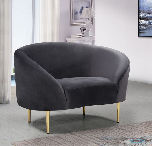 Meridian Furniture Ritz Grey Velvet Chair-2