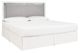 Signature Design by Ashley® Maeling Gray/White King Upholstered Panel Headboard-2
