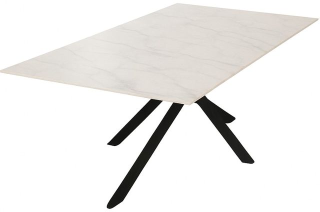Cramco Nero White Sintered Stone Dining Table with Matte Black Base-3