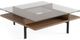 BDI Terrace™ 1150 Glass Top Square Coffee Table with Natural Walnut Shelve-0