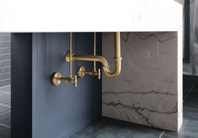Brizo Litze® Brilliance® Luxe Gold® Angled Supply Stop Valve with Lever Handle-4