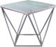 Bernards Athens Stone Top End Table with Brushed Nickel Base-0