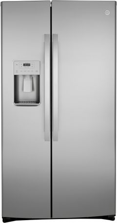 GE® 36 in. 21.8 Cu. Ft. Stainless Steel Counter Depth Side-By-Side Refrigerator