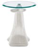 Powell® Wally the Whale Glass Top Side Table with White Base-1