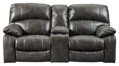 Signature Design by Ashley® Dunwell Steel Power Reclining Loveseat with Console and Adjustable Headrest-1