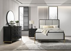 Coaster® Arini 4-Piece Black/Gray Queen Bedroom Set 