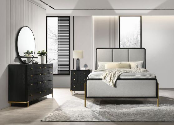 Coaster Arini 4-Piece Black/Gray Queen Bedroom Set