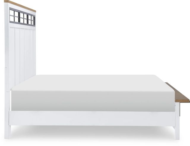 Legacy Classic Franklin Natural White King Window Panel Bed with Footboard Bench-2