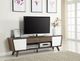 Coaster® Alvin Dark Walnut/Glossy White 2-Drawer TV Console-1