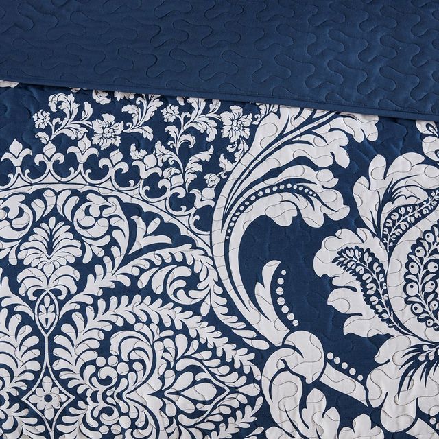 Olliix by Madison Park 6 Piece Indigo King/California King Vienna Reversible Coverlet Set-4