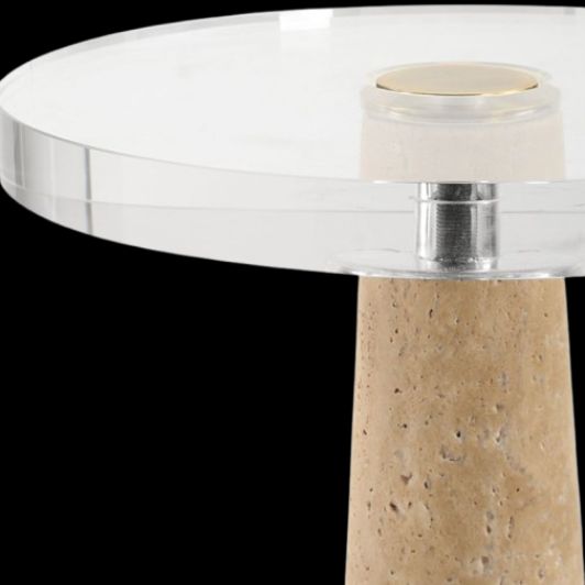 Uttermost® Niari Glass Top Drink Table with Brown Base-3