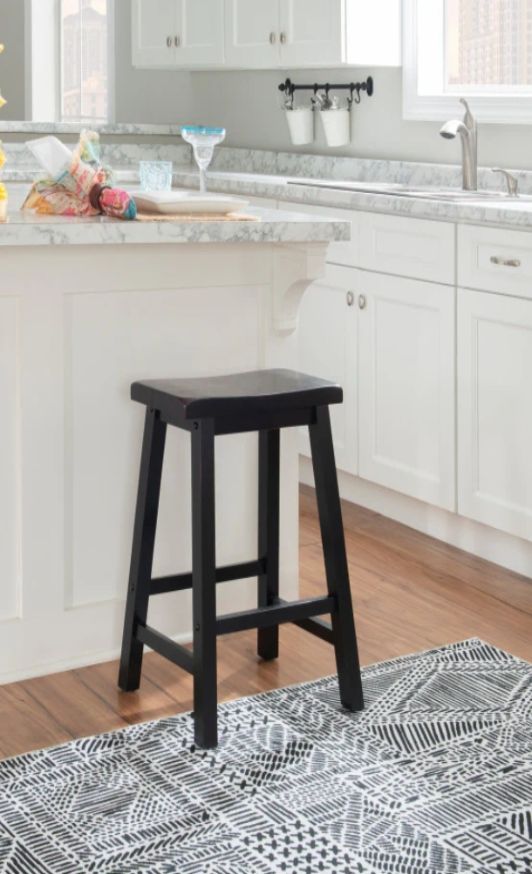 Powell® Beamon Black Bar Stool-1