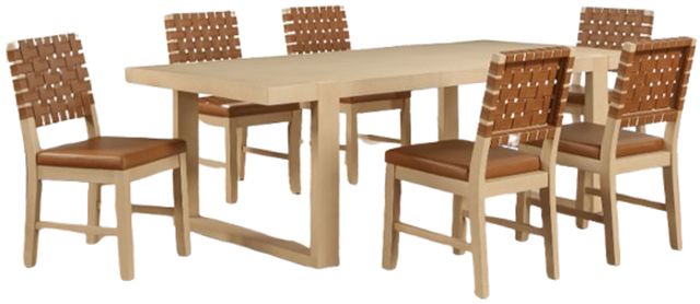 Steve Silver Co. Reid 7-Piece Brown/Sand Dining Table Set-0