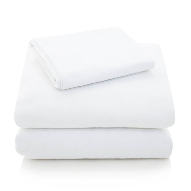Malouf® Woven™ Portuguese Flannel White Split King Sheet Set-0