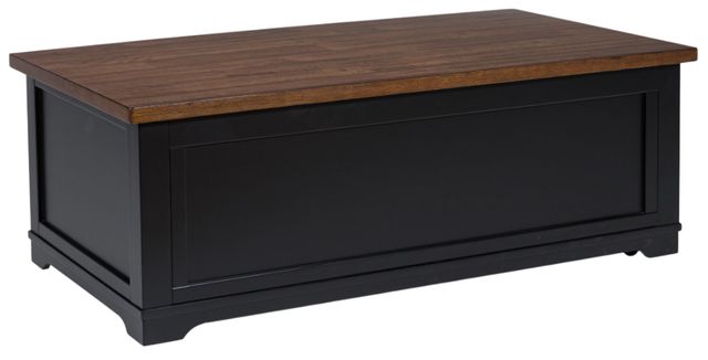 Signature Design by Ashley® Wildenauer Brown Lift Top Cocktail Table with Black Base-2