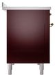 Ilve® Nostalgie II Noblesse 48'' Burgundy Pro Style Induction Range with Brass Trim-2