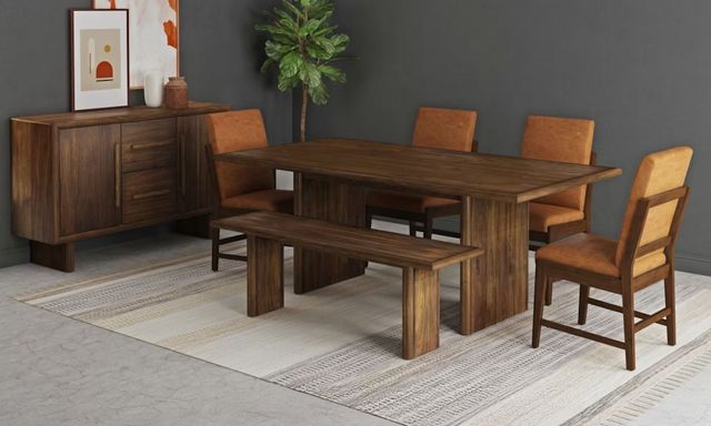 Elements International Brisbane Bozeman Brown Dining Side Chair-1