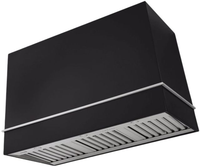 AGA Loge 48" Matte Black Wall Mounted Range Hood  with Brushed Nickel Trim-0