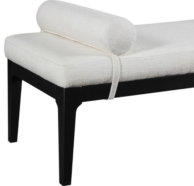 Meridian Furniture Priscilla Cream/Black Upholstered Bench-3