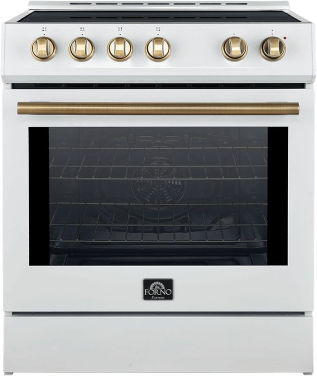 FORNO® Espresso 30" White Slide In Induction Range