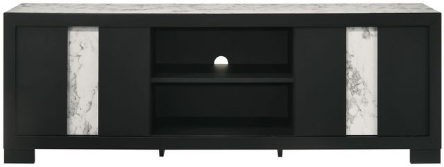 Crown Mark Rangley Black TV Stand with Sliding Door-3