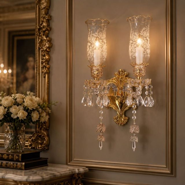 Michael Amini® Garnier Clear 2-Light Wall Sconce-1