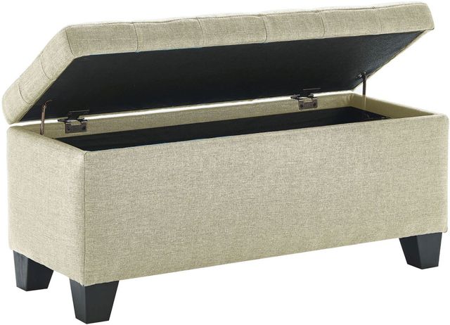 Worldwide Homefurnishings Inc. Lila Beige Rectangular Storage Ottoman Bench -1