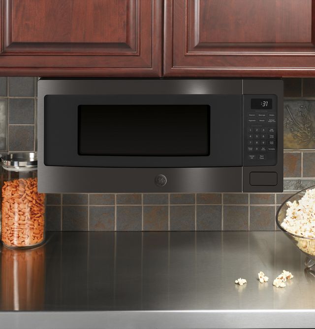 GE Profile™ 1.1 Cu. Ft. Black Stainless Steel Countertop Microwave-3