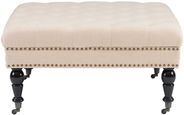 Linon Isabelle Natural Tufted Accent Ottoman-3