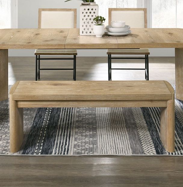 Furniture of America® Edenbridge 6-Piece Oak Dining Table Set with Bench-2