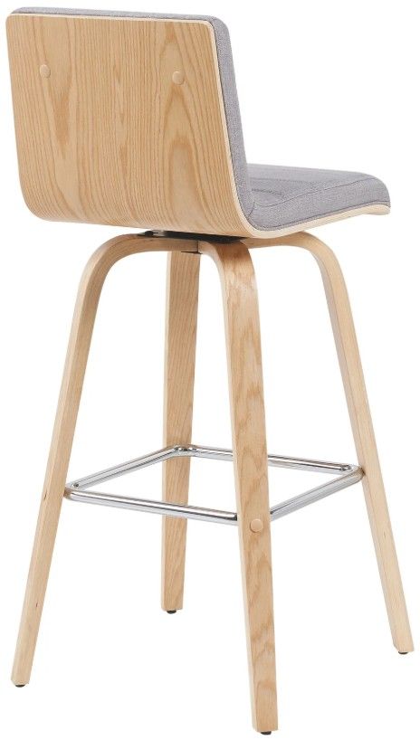 Armen Living Vienna 2-Piece Gray/Oak Swivel Barstool Set-3
