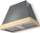 La Cornue CornuFé Euclid 36" Graphite Wall Mounted Range Hood with Polished Brass Trim-0