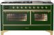 Ilve® Majestic III 60" Emerald Green Pro Style Dual Fuel Liquid Propane Range with Triple Glass Door and Brass Trim-0